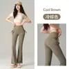 Pantalones Acampanados de Bolsillo 3D para Mujer, Pantalones de Yoga de Cintura Alta Micro-Acampanados, Elásticos Deportivos Casuales Levanta Glúteos Danza Fitness Pantalones Largos