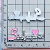 Pingentes de Letras Coloridos com Borboletas Galvanizadas e Strass, Presilhas de Roupa e Cabelo em Formato Oval, Acessórios DIY para Capas de Celular, Acessórios de Plástico para Crocs