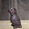 Adorno de Pájaro Tallado en Madera de Ébano, Artesanía de Pájaro de Madera Maciza, Pie de Pájaro de Bronce para Sostener en la Mano, Mascota de Té de Escritorio