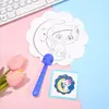 Abanico de papel en blanco para hacer tú mismo, con dibujos de colores, para pintar, con patrón, de cartón blanco, al por mayor