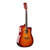 Violão folk de 41 polegadas folheado abeto fosco brilhante iniciante entrada faltando ângulo fábrica de guitarras de madeira fornecimento direto