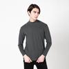 Camiseta Base de Terciopelo de Doble Cara para Hombre Invierno Cálida Cepillada Cuello Semi-Alto Interior Ácido Hialurónico Casual Color Sólido Ropa Belleza para la Piel