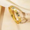 Traje de pulsera y anillo de trébol de cuatro hojas retro explosivo transfronterizo, diseño de nicho de lujo ligero, traje de anillo de pulsera para mujer