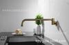 Grifo de Baño Kaiping Youjia Extendido Cobre Dorado Cepillado Semiautomático 300mm Cocina Grifo de Agua Fría Único 7449
