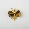 Adorno de Corazón de Cristal Natural Alas Mariposa Parche de Corazón de Jade Artesanías de Aleación Producto Nuevo Cristal Amarillo