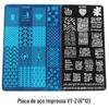Modelo de impressão de unhas transfronteiriças DIY impressão de unhas azuis esmalte de unha placa de aço pintada XY-Z32