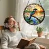 Colgante de Vidrio de Colores Colibrí de Loto Adorno de Vidrio para el Hogar Decoración de Ventana Atrapasoles para el Jardín