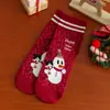 Calcetines Zhuji Calcetines de Navidad Calcetines para Hombre y Mujer Regalos Navideños de Invierno Calcetines Lindos de Dibujos Animados Coreanos Calcetines de Algodón Rojos Grandes