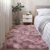 Tapete tie-dye transfronteiriço de seda e lã dropshipping atacado sala de estar quarto influenciador tapete de cabeceira capacho resistente à sujeira fácil de cuidar almofada para os pés