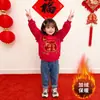 Sudadera Año Nuevo Zodiaco Estilo Chino, Cuello Redondo, Forro Polar, Cálida Prenda Infantil, Atuendo Festivo Versátil Nuevo para Niñas, Moderno