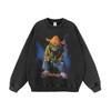 Suéter con capucha lavado vintage con estampado de dibujos animados de marca de moda original, sudadera con capucha informal para hombre y mujer, combina con todo.