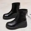 Botas Martin de Suela Gruesa para Mujer Otoño e Invierno, Moda Popular Nueva 2026, Chelsea para Aumentar Altura, Adelgazantes, Botines Cortos de Piel Genuina