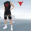 Conjunto de Duas Peças Masculino para Corrida de Secagem Rápida, Regata Sem Mangas, Roupa para Treinamento Físico, Camisa de Basquete, Regata de Verão com Shorts, Em Estoque