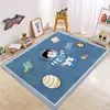 Tapete de Chão de Flanela com Padrão de Jogo de Amarelinha Tema Universo Transfronteiriço para Sala de Estar, Quarto, Sofá, Decoração de Casa