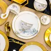 Partes de Vajilla de Cerámica Estilo Chino Tazón Individual de Cerámica Plato de Cerámica Jingdezhen de Aspecto Elegante Tazones y Platos de Cerámica para el Hogar