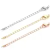 Corrente Extensora Atacado Aço Inoxidável 18K Gravada Corrente de Cauda 5cm Conjunto com Fecho Lagosta Acessórios para Colar Pulseira Joias