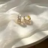 Pendientes Versátiles de Venta Caliente Transfronteriza, Accesorios para Orejas de Diseño Nicho, Pendientes Vintage de Perla y Circonita para el Día a Día, Pendientes al por Mayor