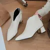 Nuevas Botas Cortas de Mujer para Otoño/Invierno 2026 con Tacón Grueso, Punta Fina, Cierre Trasero, Botines de Tobillo Versátiles y Modernos