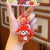 Llavero Colgante Original Autorizado de Panda Rojo Escape Azul Dibujos Animados Llavero Divertido para Coche Regalo Pequeño Venta al por Mayor