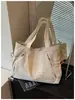 Bolsa de Lona Feminina 2026 Nova Outono Inverno Casual Moda para o Dia a Dia Bolsa Tote Grande Capacidade Bolsa de Ombro