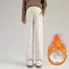 Pantalones de maternidad para otoño, adecuados para usar en exteriores, soportan el vientre durante el embarazo sin oprimirlo, pantalones de pierna ancha, pantalones largos de pierna recta para mujeres petites, ropa de invierno para maternidad