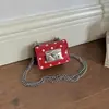 Bolsa Quadrada Pequena de Corrente Tridimensional de Alto Acabamento 2026 Nova Moda Mini Ombro Estilosa Versátil Bolsa de Corrente para Mulheres