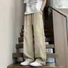 Pantalones Anchos Finos Nuevos Primavera/Verano 2026 Pantalones Casuales para Hombre Rectos Holgados Estilo Americano Pantalones Largos
