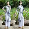 Dança Quadrada Primavera e Verão Nova Dança Clássica Dança Étnica Cheongsam Rima Mesa Performance Dança de Prática Vestido de Tela Terno Feminino