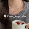 Collar de Plata de Ley S925 Hecho a Mano Nuevo Otoño e Invierno 2025 de Corea del Sur con Colgante de Corazón de Nácar Blanco Perla Natural