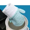 Luvas de isolamento térmico de dois dedos para forno Luvas anti-escaldantes Luvas de silicone espessadas para assar Luvas de forno de micro-ondas resistentes a altas temperaturas para cozinha Antiderrapante