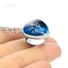 Collar de 12 Constelaciones Plata Bola de Cristal Azul de Constelación Colgante Joyería de Pareja para Hombres y Mujeres Regalo de Cumpleaños para Estudiantes Niños