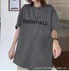 Europeo y Americano Algodón Puro Verano Nueva Moda Marca Estampado de Letras Casual Versátil Camiseta Suelta Alta Calle Pareja ins Moda Top