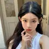 Presilha Pequena de Garra Preta Estilo Princesa para Mulheres, Presilha de Franja Orelha de Fada, Grampo, Acessório de Cabelo Presilha Lateral Atrás da Orelha