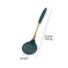 Juego de Utensilios de Cocina con Mango de Silicona Colador Espátula para Freír Cuchara para Sopa Espátula para Freír Utensilios de Cocina para el Hogar Espátula Cuchara para Cocinar Juego de 6 Piezas
