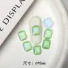 Broca para Uñas Plana de Forma Especial Luz Aurora Verde Flash Decoración Destello Armadura Nueva Joyería Pedrería Súper Destello Popular en Internet TikTok Color Diamante