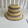 Sombrero de paja con rayas de colores del arcoíris a juego para niños, sombrero de playa con protección solar, sombrero de lavabo transpirable para vacaciones