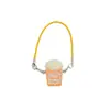 Chaveiro de Desenho Pingente de Pipoca Pingente de Casa de Boneca Fofo Artificial DIY Copo de Água Chaveiro de Mochila Escolar