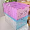 Extra grande transparente plegable con tapa coolomi perro orejón melodía regalo para estudiante papelería organizador de snacks caja grande