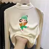 Camiseta de cuello alto a media altura para niñas de terciopelo alemán, nueva para otoño e invierno, ropa para niños mayores para usar dentro y fuera para mantenerse abrigados, tops de manga larga para niños