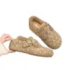 Zapatos Casuales Nuevos de Lana Cálida Otoño Invierno Aumento de Altura Interior Hebilla de Puntos Cómodos 2026 Corte Bajo Zapatos Individuales Zapatos Peludos para Mujer