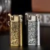 Isqueiro de Pederneira com Tampa Flip-Top e Chama Direta Única, Chama Azul Metálica, Presente Criativo, Publicidade, Pode Ser Enviado em Nome da Lazada, Portátil