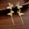 Brincos de Luxo Leve e de Alta Qualidade, Brincos Longos com Tassel de Pétalas Super Fada Estilo Francês, Moda de Nicho Inspirada em Design e Acessórios de Orelha Elegantes