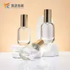 Frasco de Vidro Plano Spot 30ml Frasco Isolante Cosmético para Base Líquida Frasco com Cabeça Pump para Loção Perfume Cabeça Spray Substituível