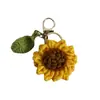 Exquisitos Colgantes de Flores Tejidos a Mano, Adornos de Flores de Ganchillo de Hilo Amigables para Bebés, Llaveros Creativos Hechos a Mano