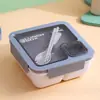 Lonchera rectangular dividida, apta para microondas, adecuada para estudiantes y adultos, vajilla especial para oficinistas, lonchera estilo japonés