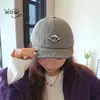Gorra de Hip-Hop Unisex Vintage de Algodón Lavado Versátil Ala Corta Parte Superior Suave Bordado de Parche Ala Plana Gorra de Béisbol para Parejas