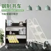 Escalera para alcanzar lugares altos, escalera silenciosa, carretilla de plataforma, carrito para archivos, carrito para libros, escalera móvil de tres niveles, biblioteca de dos niveles