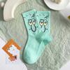 Calcetines para Mujer con Caras Sonrientes, Calcetines Casuales de Dibujos Animados de Media Pantorrilla para Estudiantes Varones, Calcetines de Algodón Ins Bob Esponja Lindos de Pareja Divertidos