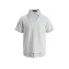 Camiseta Polo de Alta Inteligência com Gola Listrada Patchwork Falsa de Duas Peças Estilo Americano Manga Curta Unissex Cleanfit