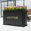 Jardineras de Acero Inoxidable, Macetas Redondas Combinadas Hechas a Medida, Camas de Flores Terminadas para Exteriores, Canaletas de Flores para Exteriores en Calles Comerciales, Contenedores de Flores Metálicos